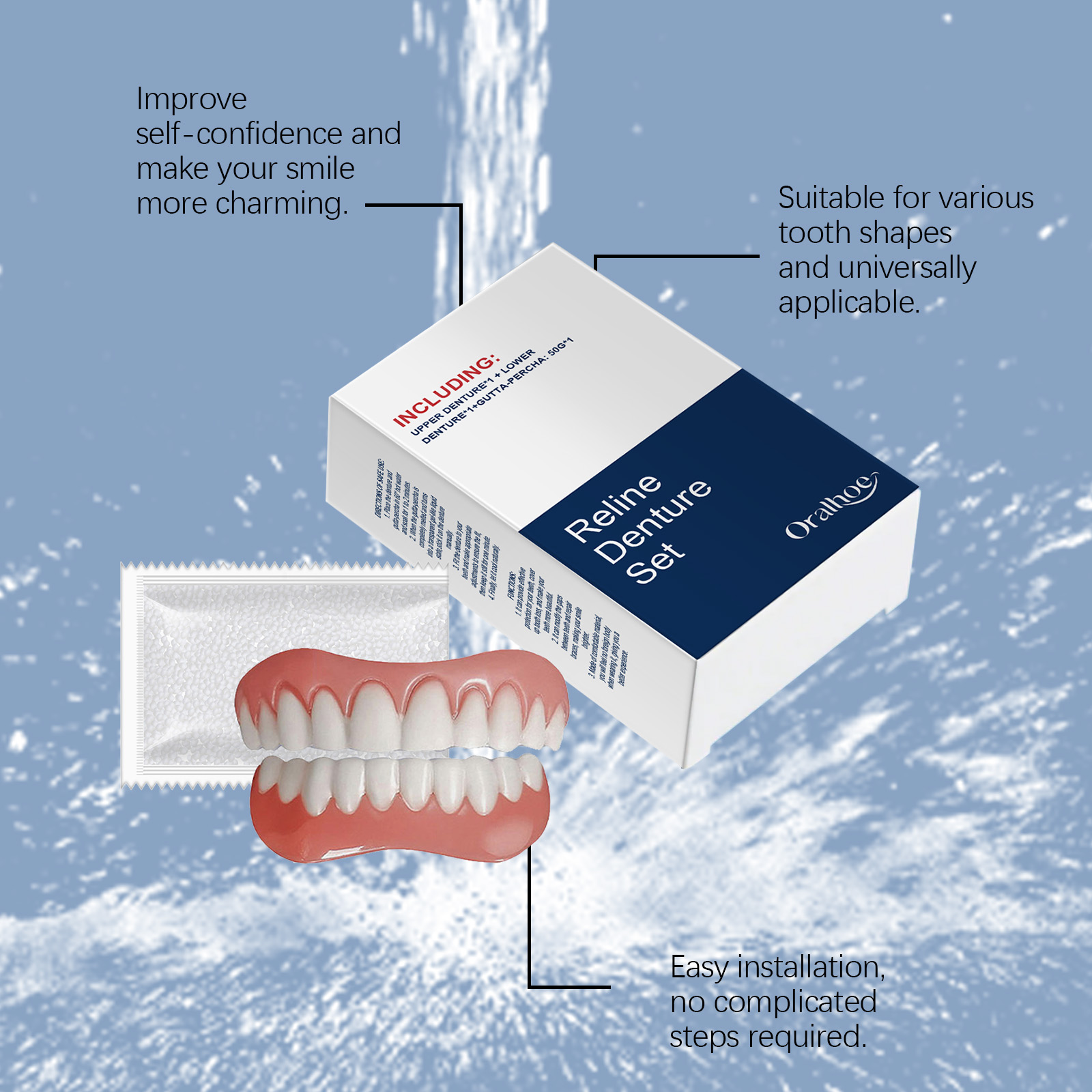 False Teeth Dentures Temporary - огляд і ціна Teeth Whitening With Braces