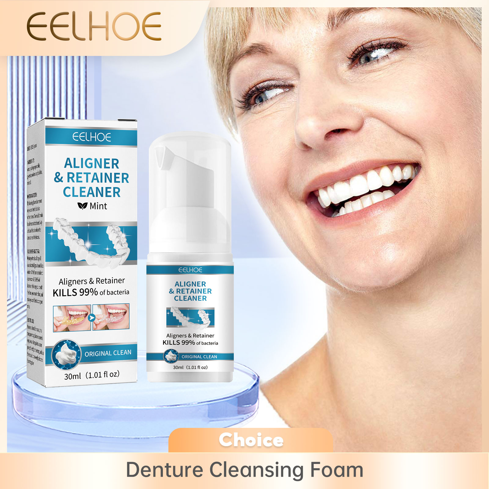 Aligner Denture Cleaner Foam D - огляд і ціна Teeth Whitening With Braces